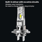 2pcs 6000K Mini Car Plug-in Integrated LED Headlights, H7