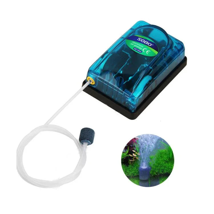 220-240V Transparent Ultra-Quiet Aquarium Air Pump, SOBO SB-248A 3W Single-hole, SOBO SB-348A 5W Double-hole
