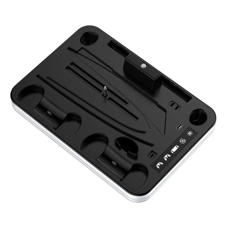 JYS Charging Display Station for PS5/PS5 Slim/PS Portal Dual Controller Dock with Cooling Fan & Headphone Hook