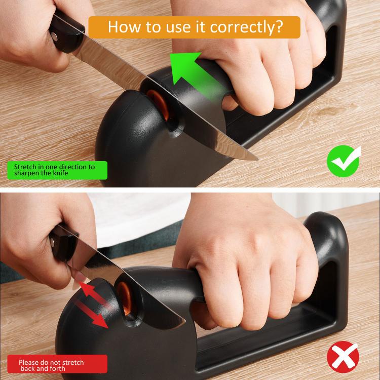 4-in-1 Rotating Knife Sharpener with Coarse/Medium/Fine/Serrated Modes for Kitchen Knives, Scissors, Tools
