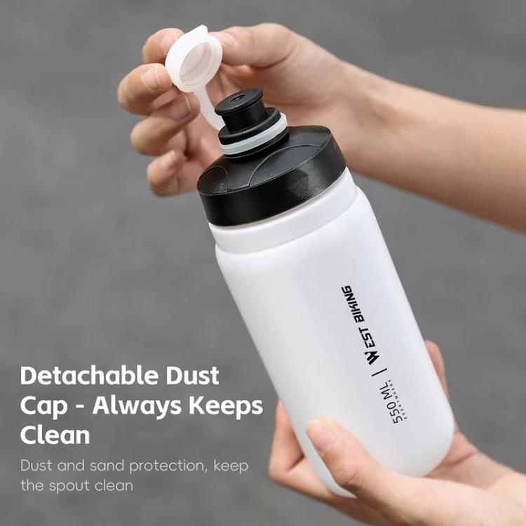 WEST BIKING 550ml Bike Water Bottle for Cycling Leak-Proof Squeeze Design Portable Sports Hydration Bottle, 550ml Whtie Wide, 550ml Yellow Wide, 550ml Yellow, 550ml White
