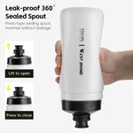 WEST BIKING 550ml Bike Water Bottle for Cycling Leak-Proof Squeeze Design Portable Sports Hydration Bottle, 550ml Whtie Wide, 550ml Yellow Wide, 550ml Yellow, 550ml White