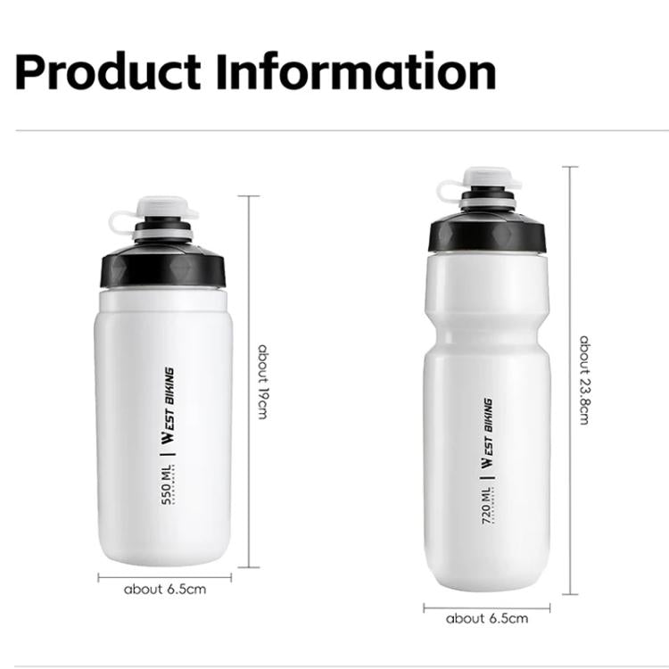 WEST BIKING 550ml Bike Water Bottle for Cycling Leak-Proof Squeeze Design Portable Sports Hydration Bottle, 550ml Whtie Wide, 550ml Yellow Wide, 550ml Yellow, 550ml White