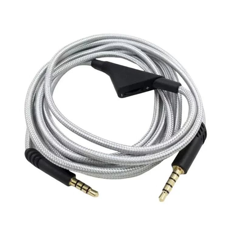 For Logitech Astro A10 / A40 / A30 2m Gaming Headset Cable Braided Audio Cable, Black Button, Black White Button, Gray Black Button, Black Tuning, Blue Tuning, Gray Tuning, Red Black Square, Black Square