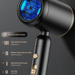 1800W Portable Folding High-Speed Constant-Temperature Hair Dryer, Black + Air Collector Nozzle, White + Air Collector Nozzle, Black + Air Collector Nozzle + Large Air Hood, White + Air Collector Nozzle + Large Air Hood