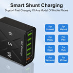 65W 6USB Ports QC3.0 Fast Charging Cell Phone Charger, EU Plug (Black), EU Plug (White), US Plug (Black), US Plug (White), UK Plug (Black), UK Plug (White)
