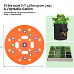 Seeding Stencil Spacing Tool Vegetable Planting Board, Round Orange, Square Green