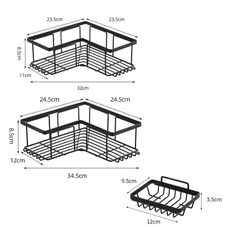 Punch-Free Bathroom Wall-Mounted Shower Gel Storage Rack