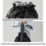 Drawstring Portable Raw Lunch Box Bag Lightweight Compact Lunch Bag