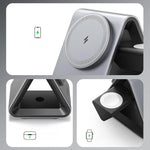 ANKER B2599 15W 3 In 1 Desktop Magnetic Wireless Charger Docking Station For iPhone / iWatch / AirPods, US Plug, B2599