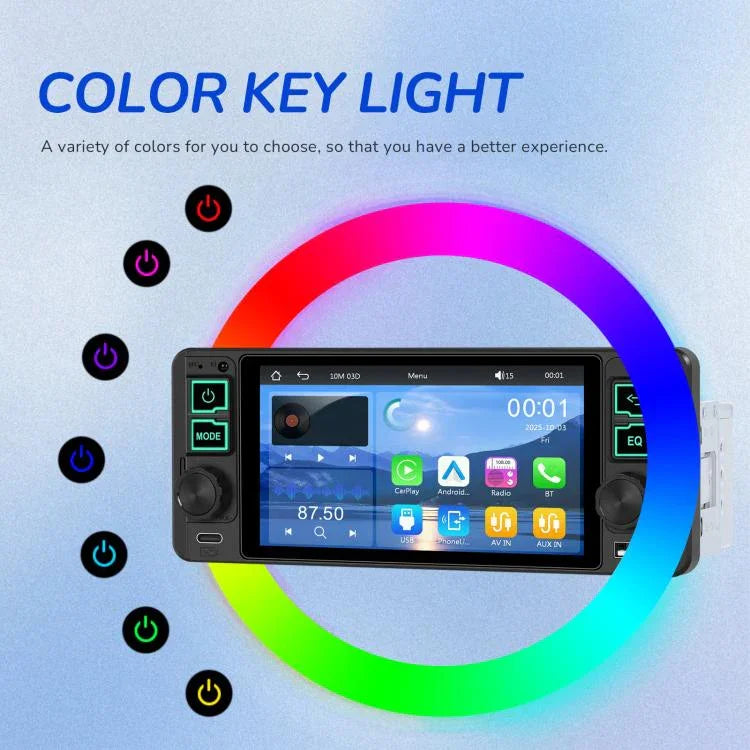 5.1 inch Horizontal Screen Single-seat Universal MP5 Player With Wireless Carplay Function Integrated Machine, Standard, Standard+12 Light Camera