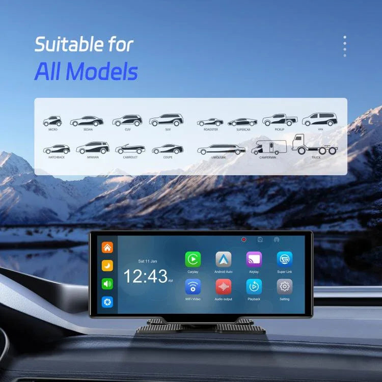 4K HD Car Recorder Car Navigator Carplay Car Center Monitor, A4473