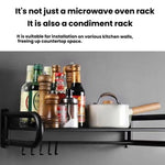Heavy-Duty Stainless Steel Wall-Mounted Microwave Shelf Kitchen Oven Rack With Hook, 36x36.5cm, 45x36.5cm, 51x36.5cm, 56x36.5cm