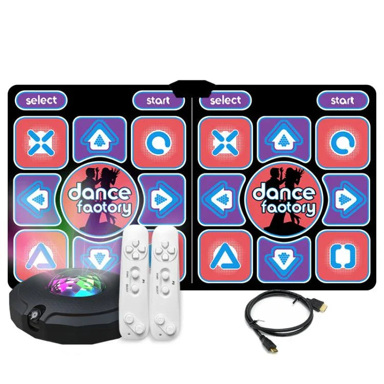 AR Motion-Sensing Dance Mat For TV & PC Wireless Dual-Player Fitness Game Pad With HDMI & 16GB Memory Card, Couple Style, Velvet Style