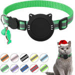For AirTag 2nd Gen / AirTag 1st Gen Cat Collar Waterproof Silicone Holder With Safety Breakaway Buckle And Fish & Bell Pendant
