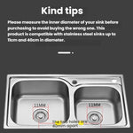 Kitchen Stainless Steel Washbasin Downpipe Fittings Anti-Odor Downpipe Drain Set, Double Slot 0.6m Tailpipe, Double Slot S-bend, Double Slot 1m Tailpipe