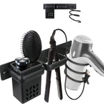 Aluminum Wall Mounted Hair Dryer and Straightener Holder Bathroom Organizer
