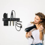 Aluminum Wall Mounted Hair Dryer and Straightener Holder Bathroom Organizer