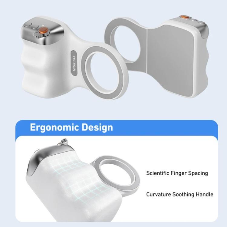 TELESIN Magnetic Phone Mounting Aid Photography Handle Remote Control Assistant, White Camera Grip+Silver Fill Light, White Camera Grip+Tripod+Silver Fill Light, White Camera Grip+White Fill Light, White Camera Grip+Tripod+White Fill Light             ...