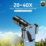 APEXEL Universal All-Metal 20-40x Telephoto Zoom Lens for Smartphones HD Phone Telescope for Moon & Concert Photography, APL-20-40X