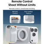 Magnetic Mount Camera Assistant Wireless Bluetooth Remote Zoom Photo Handheld Stabilizer, White Without Light