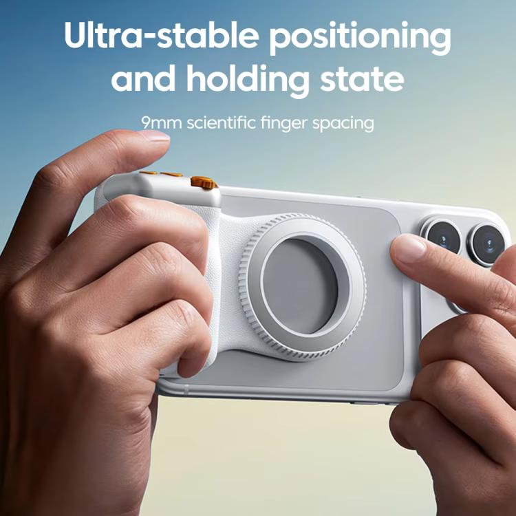Magnetic Mount Camera Assistant Wireless Bluetooth Remote Zoom Photo Handheld Stabilizer, White Without Light