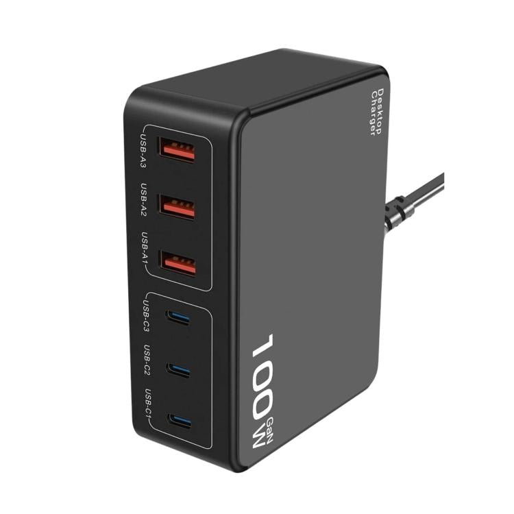 100W High-Power PD Fast Charging USB Multi-Port Charger, US Plug, EU Plug, AU Plug, KR Plug, UK Plug
