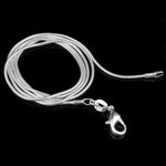 Silver-plated Snake Bone Chain Necklace Female Thin Necklace, 1mm 16 inch, 1mm 18 inch, 1mm 22 inch, 1mm 24 inch, 1mm 26 inch, 1mm 28 inch