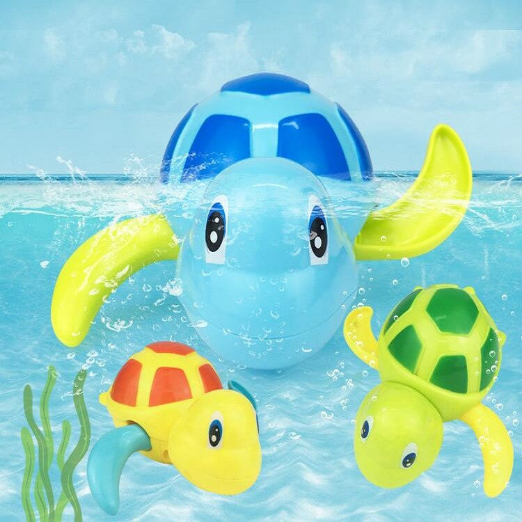 Cartoon Turtle Shape Clockwork Toy Babies Bathing Play Water Toy Children Educational Toy, Educational Turtle (Light Blue), Educational Turtle (Orange)