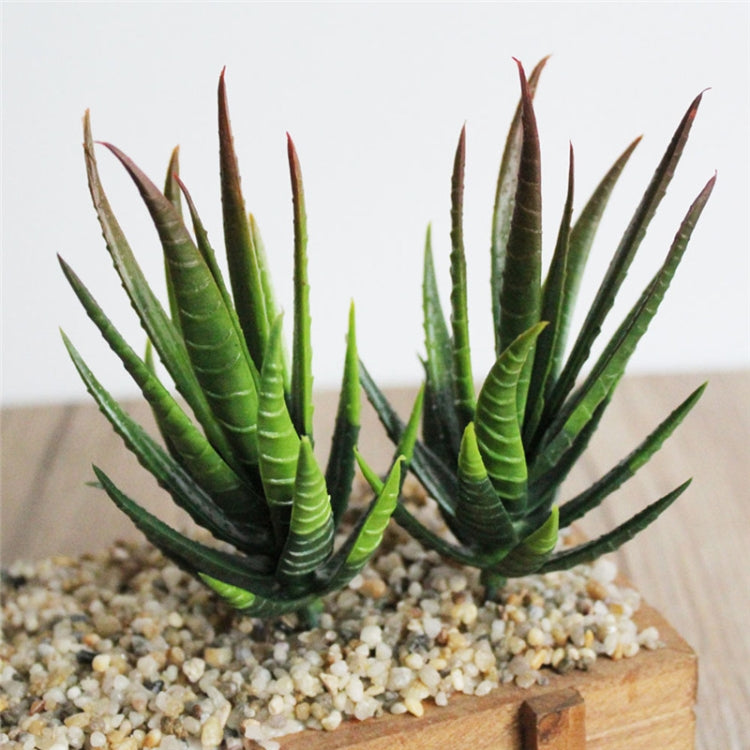 Artificial Mini Aloe Plastic Plants Craft Floristry Landscape Garden Family Office Decoration, Green not Flocked, Flocking Green Red Tip, Flocking Green Yellow Tip