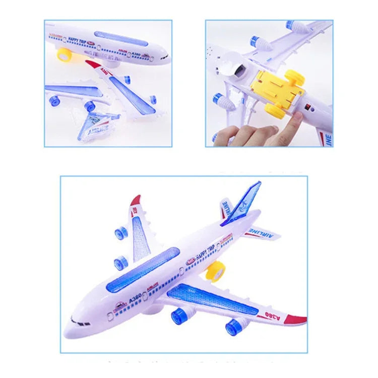 Model Airplane Toys Electric Flash Music Plane Kids Toy DIY Aircraft Gift