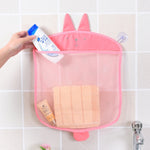 Cartoon Wall Hanging Kitchen Bathroom Storage Bags Knitted Net Mesh Bag Baby Bath Toys Shampoo Organizer