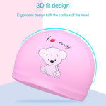 Children Waterproof Hair Care PU Coated Cute Frog Pattern Swimming Cap, Frog (Blue), Frog (Pink), Frog (Orange), Frog (Lack Blue)