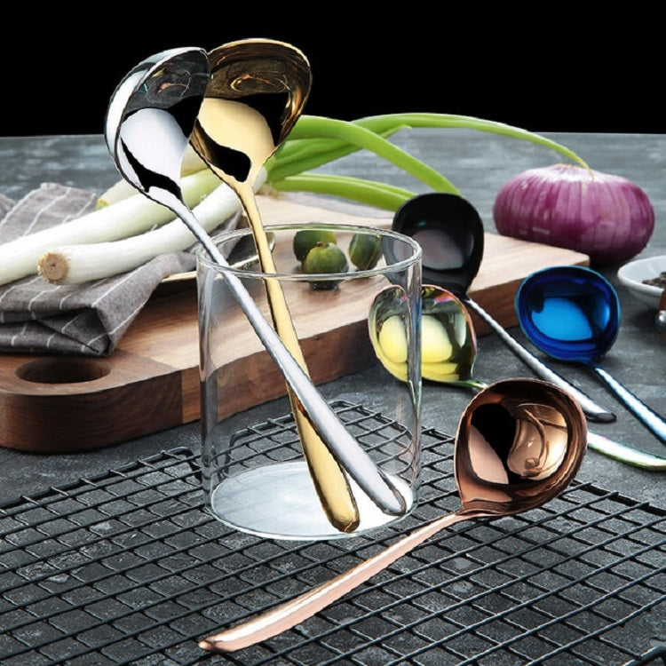 Stainless Steel Sauce Spoon Creative Big Head Long Handle Spoon, Gold, Rose Gold, Colorful