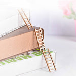 5pcs Simulation Ladder Decoration Wooden Staircase Corridor Micro Landscape Succulent Potted DIY Decorations, Simulation Ladder Decorations