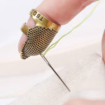 Household Adjustable Metal Sewing Thimble Finger Protectors Sewing Tools Accessories, S, M