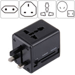 World-Wide Universal Travel Concealable Plugs Adapter with & Built-in Dual USB Ports Charger for US, UK, AU, EU