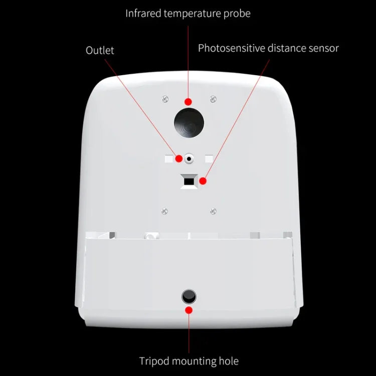 K9 Pro Handsfree Non-contact Body Light-sensitive Distance Sensor Thermometer + 1000ml Automatic Non-contact Liquid Soap Dispenser with Base Mount, K9 Pro