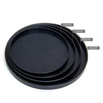 Creative Round Solid Wood Tea Tray Hotel Wooden Tay Storage Tray, Diameter: 27 cm, Black, Diameter: 27cm