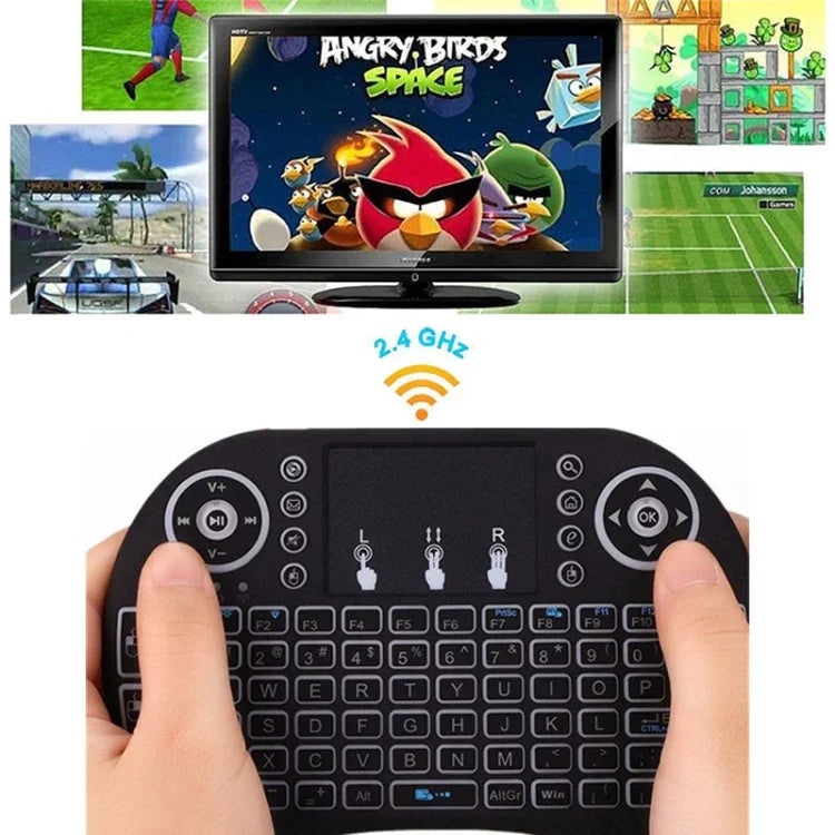 Support Language: English i8 Air Mouse Wireless Keyboard with Touchpad for Android TV Box & Smart TV & PC Tablet & Xbox360 & PS3 & HTPC/IPTV, English