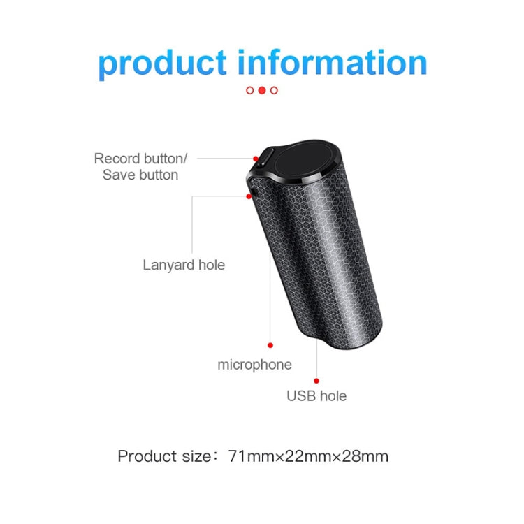 Q70 8GB Smart HD Noise Reduction Voice Control Recording Pen, 8GB