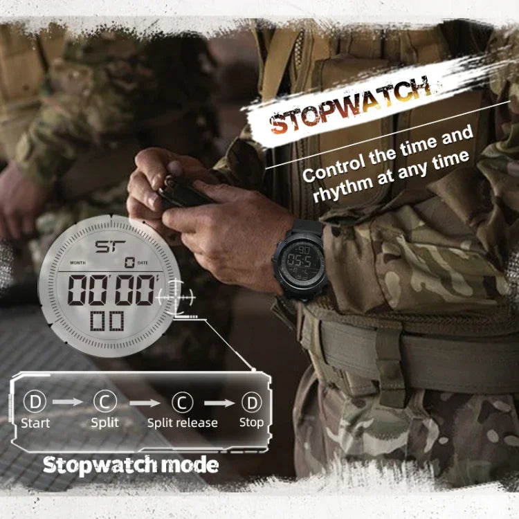 TANK North Edge Men Fashion Professional Military Army Outdoor Sport Waterproof Running Swimming Smart Digital Watch, TANK North Edge