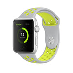 For Apple Watch Series 10 42mm / 9&8&7 41mm / SE 3&SE 2&6&SE&5&4 40mm / 3&2&1 38mm Fashionable Classical Silicone Sport Watch Band(Grey White), WA1230A, WA1230B, WA1230BG, WA1230BH, WA1230BL, WA1230BM, WA1230BR, WA1230BY, WA1230C, WA1230D, WA1230DW    ...