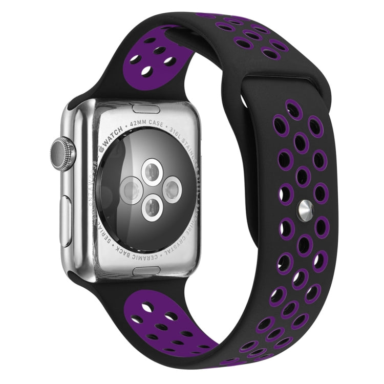 For Apple Watch Series 10 42mm / 9&8&7 41mm / SE 3&SE 2&6&SE&5&4 40mm / 3&2&1 38mm Fashionable Classical Silicone Sport Watch Band(Grey White), WA1230A, WA1230B, WA1230BG, WA1230BH, WA1230BL, WA1230BM, WA1230BR, WA1230BY, WA1230C, WA1230D, WA1230DW    ...