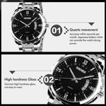 SKMEI 9069 Multifunctional Outdoor Fashion Business Waterproof Interval Gold Shell Quartz Wrist Watch