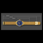 SKMEI 9166 Fashion Men Business Watch 30m Waterproof Metal Quartz Wristwatch