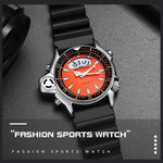 SANDA 3008 Multifunctional Men Outdoor Sports Noctilucent 50m Waterproof Digital Wrist Watch