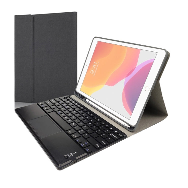 RK508C Detachable Magnetic Plastic Bluetooth Keyboard with Touchpad + Silk Pattern TPU Tablet Case for iPad 9.7 inch, with Pen Slot & Bracket, RK508C