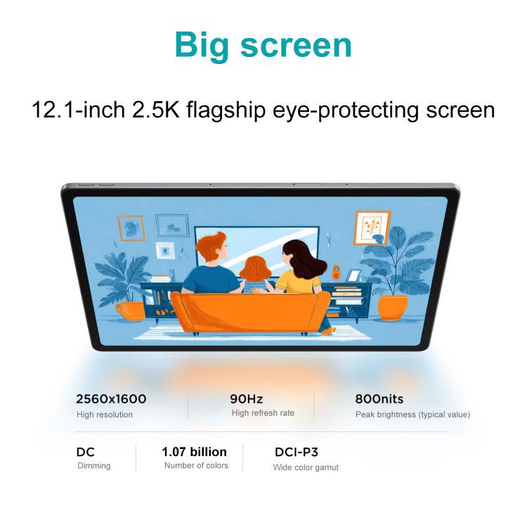 Lenovo Xiaoxin Pad 12.1 inch 2025 WiFi Tablet, 12GB+256GB, MediaTek Dimensity 6400 Octa Core,US Plug, 12GB+256GB