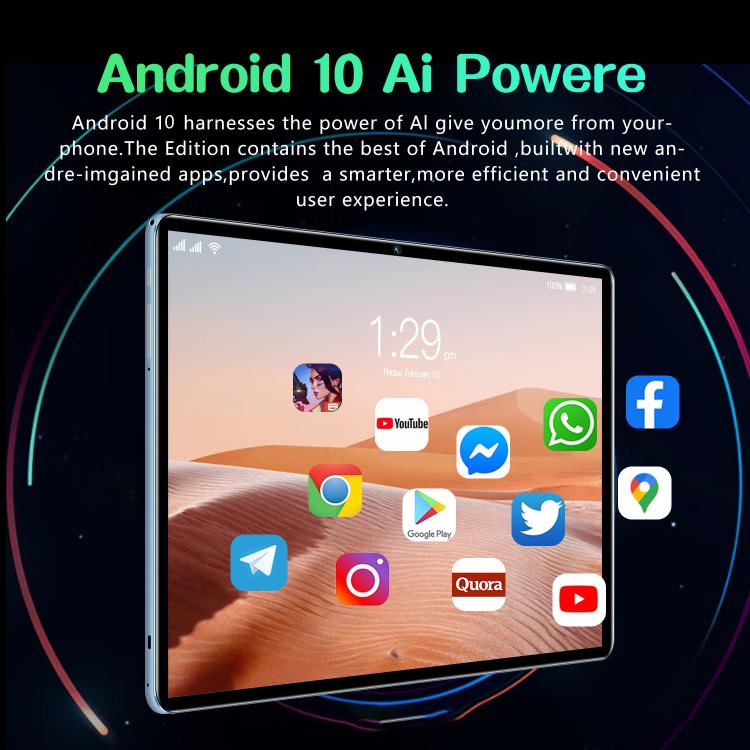 BDF P70 10.1 inch 4G LTE Tablet PC, 4GB+64GB, Android 10 MTK6750 Octa Core, Support Dual SIM, EU Plug, 6GB+128GB, EU Plug